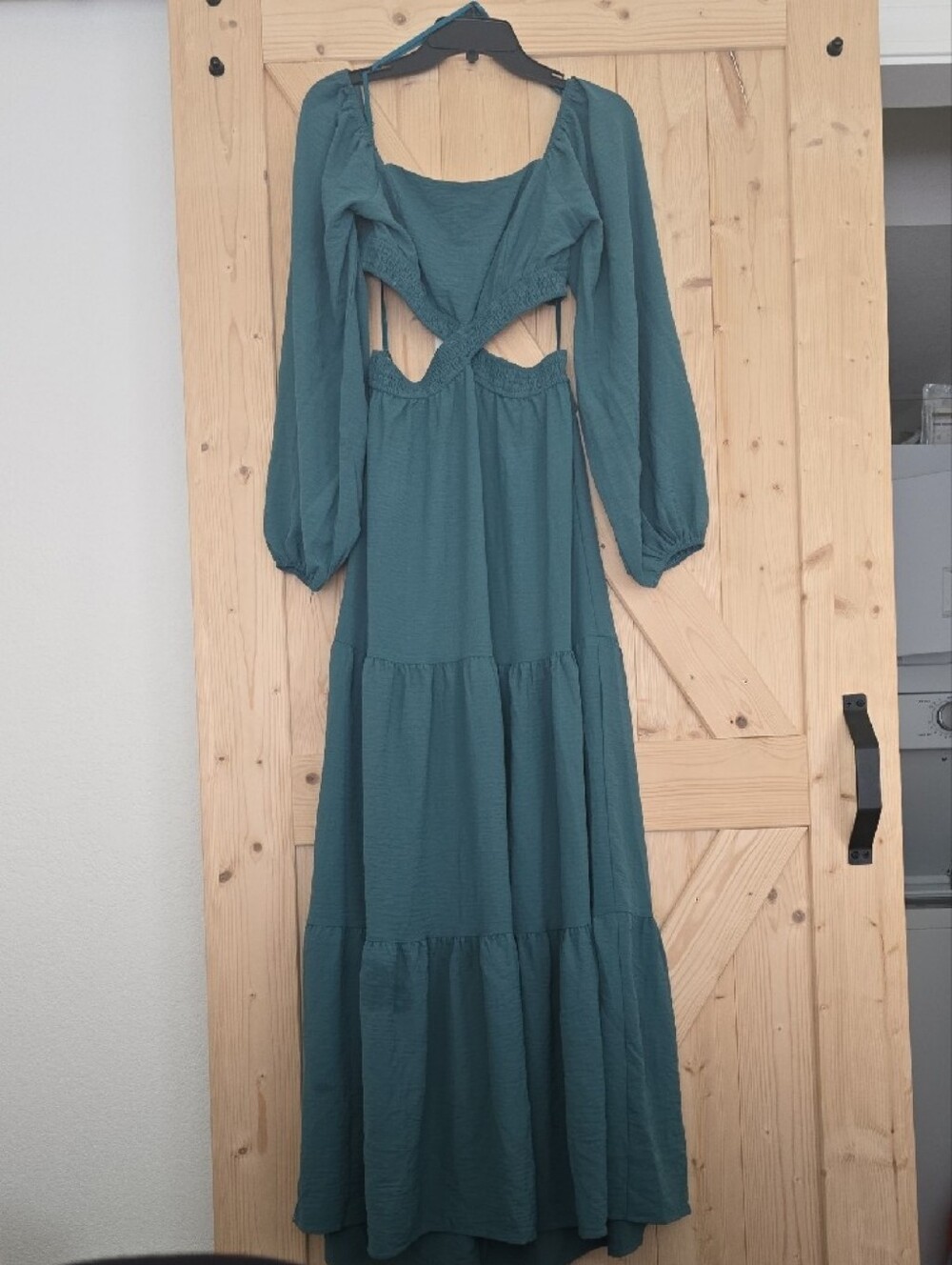 She + Sky Teal Green Cut Out Maxi Dress